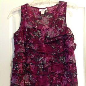 Loft Blouse Burgundy Gray White Black